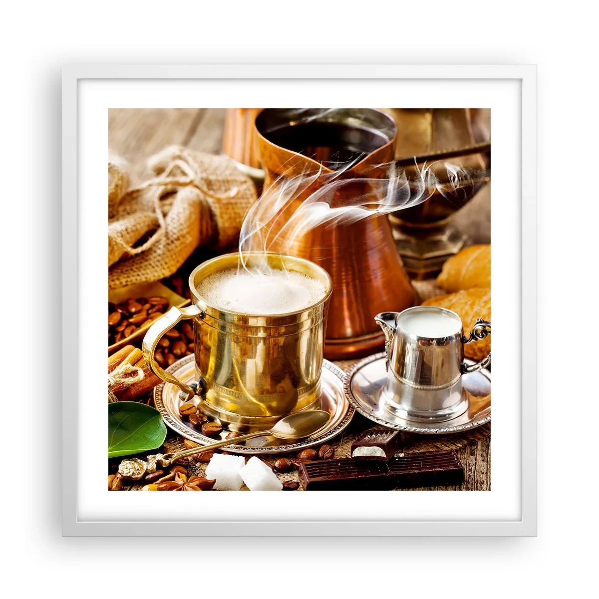 Poster in een witte lijst - Prettige dag! - 50x50 cm