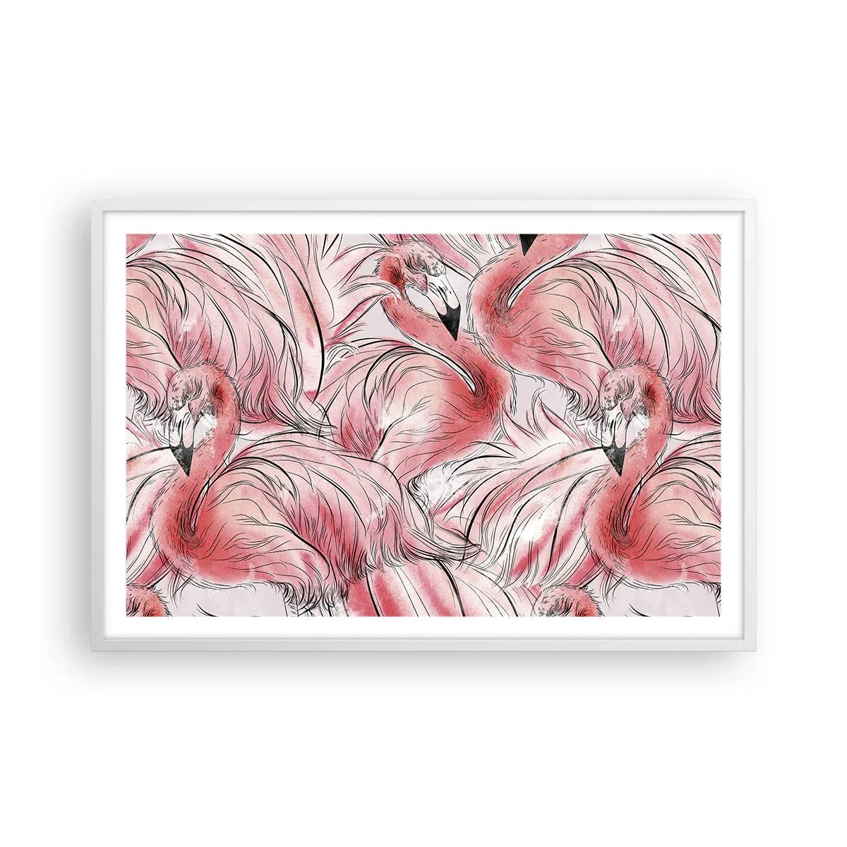 Poster in een witte lijst - Vogelcorps de ballet - 91x61 cm