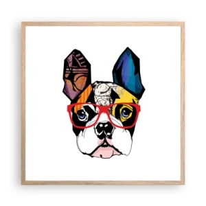 Een poster in een licht eiken lijst - intellectueel - 60x60 cm