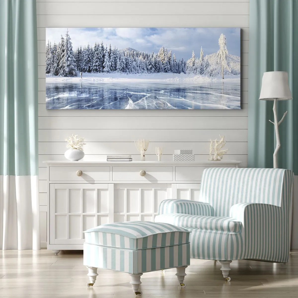 Schilderen op canvas - Een oogverblindend en kristalhelder uitzicht - 100x40 cm