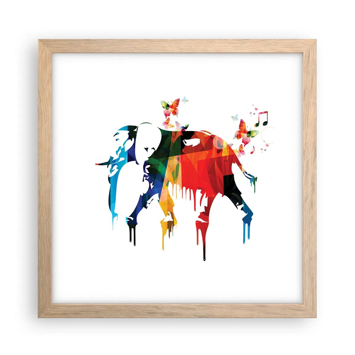 Een poster in een licht eiken lijst - Iedereen kan dansen - 30x30 cm