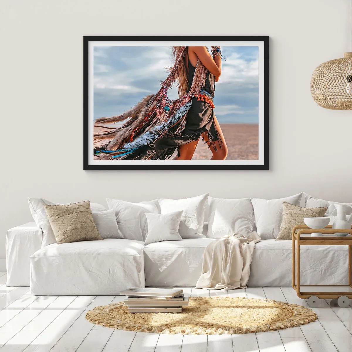 Poster in een zwarte lijst - Het meisje van de sjamaan - 70x50 cm