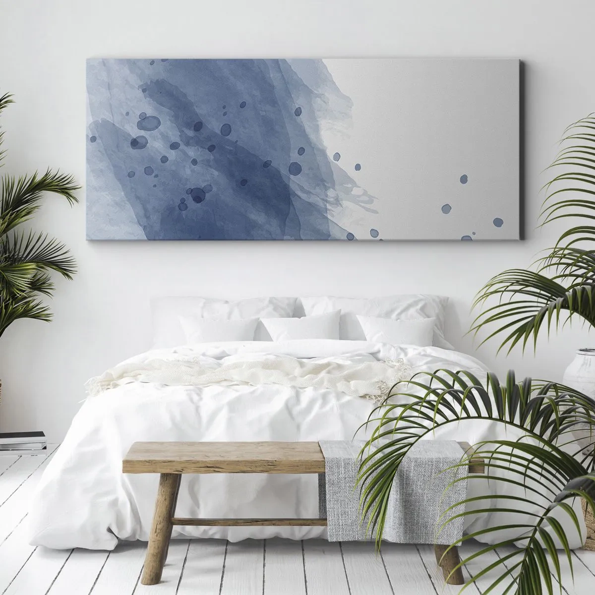 Schilderen op canvas - Blauwe tule - 160x50 cm