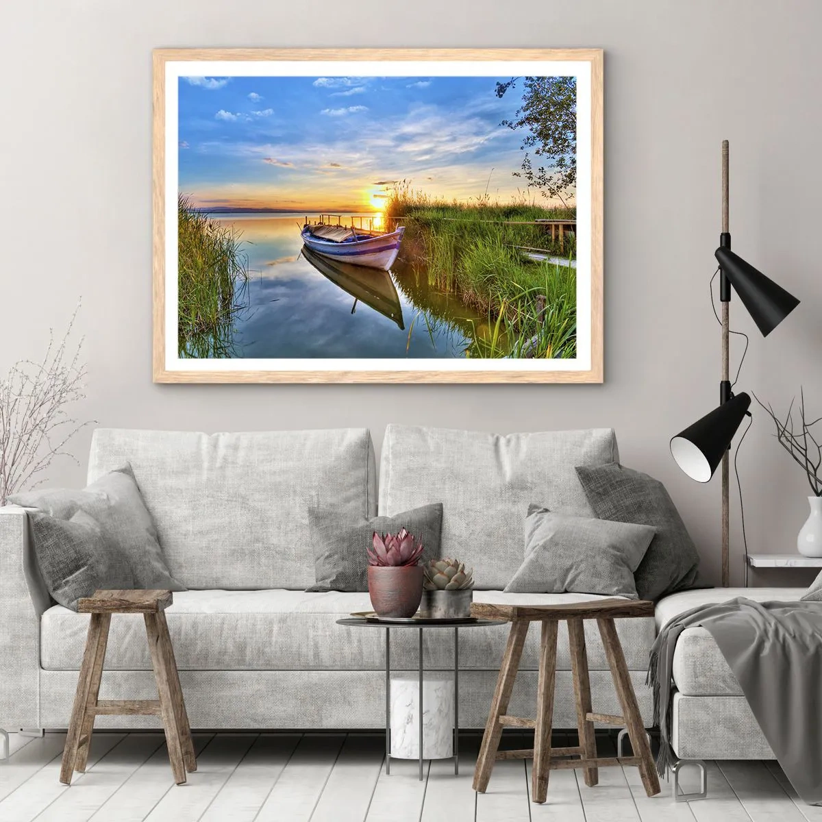 Een poster in een licht eiken lijst - Baai van vervulde dromen - 50x40 cm