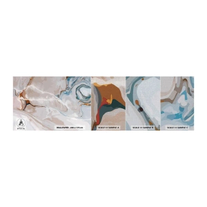 Fotobehang Monster Premium Canvas - Blauw kronkelt onder het wit - Abstractie, Deel, Modern patroon - 100x30 cm