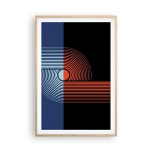 Een poster in een licht eiken lijst - In een geometrische omhelzing - 61x91 cm