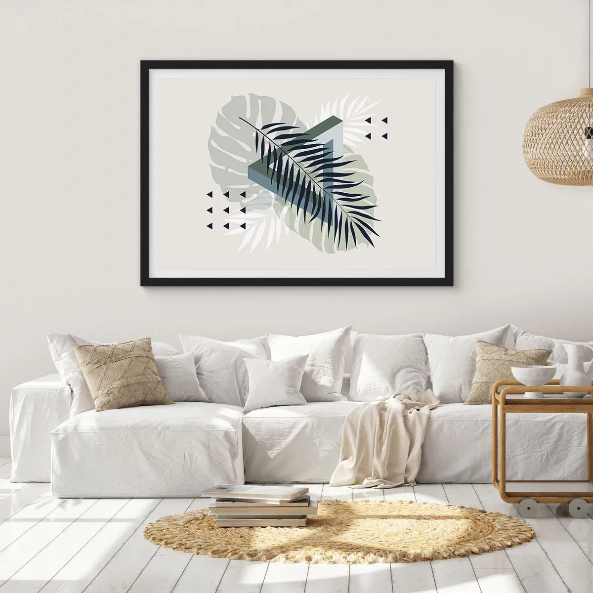 Poster in een zwarte lijst - Natuur en geometrie - twee orden? - 100x70 cm