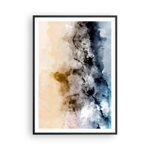 Poster in een zwarte lijst - Verdronken in een wolk van mist - 70x100 cm