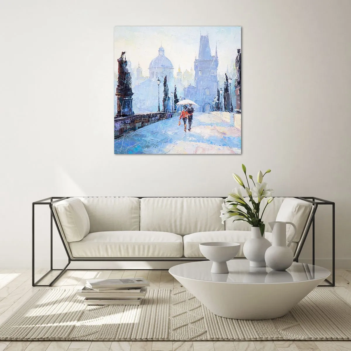 Schilderen op glas - De regen moet ons gecharmeerd hebben - 50x50 cm