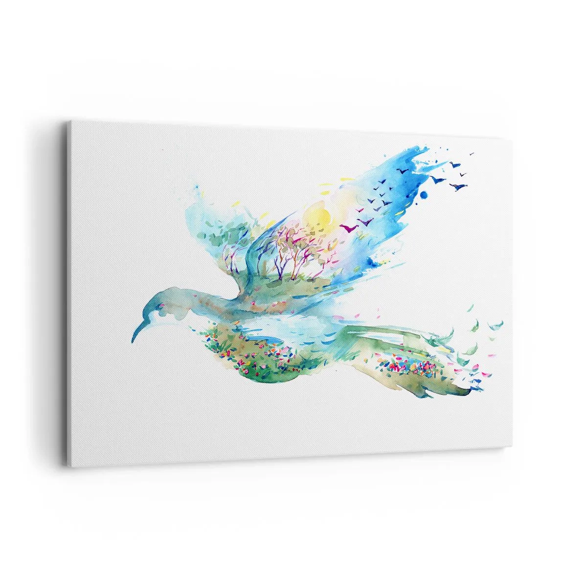 Schilderen op canvas - Op de vleugels van de natuur - 120x80 cm