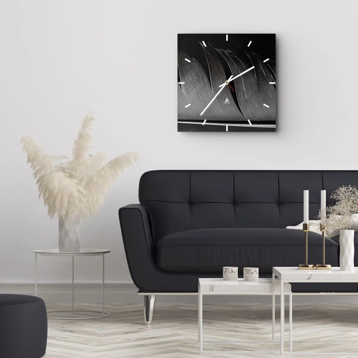 Wandklok - Klok - Een veer - prachtig ontwerp - 40x40 cm