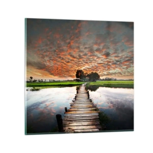 Schilderen op glas - Strek je armen - ademen - 50x50 cm