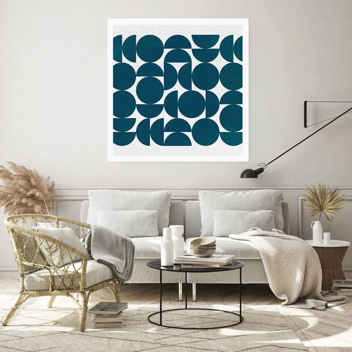 Poster - Cirkels en halfcirkels - 50x50 cm