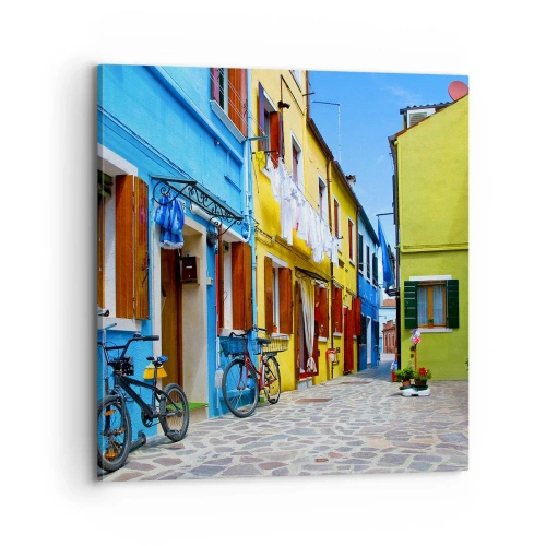 Schilderen op canvas - Pastel, zoet steegje - 70x70 cm