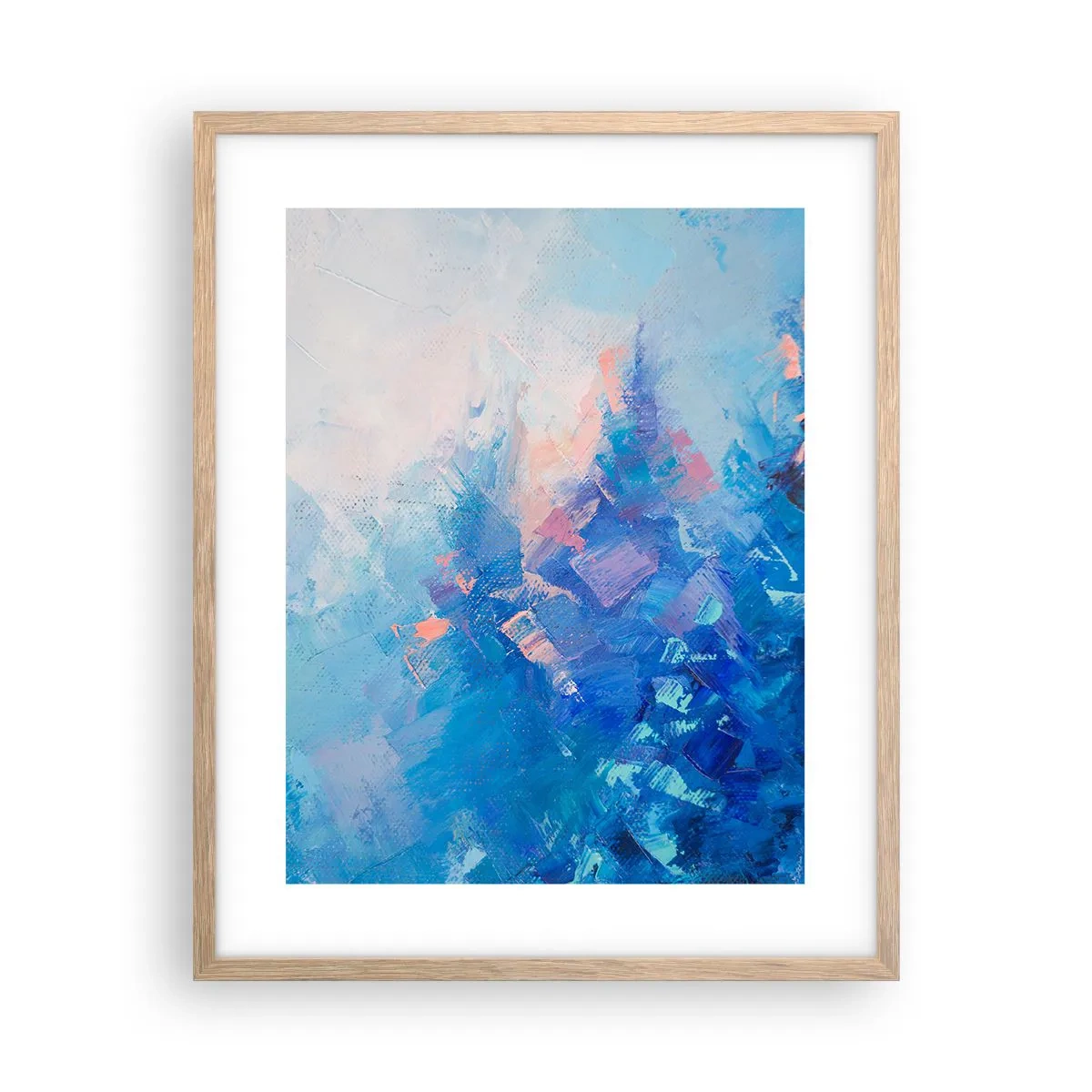 Een poster in een licht eiken lijst - Winter abstractie - 40x50 cm
