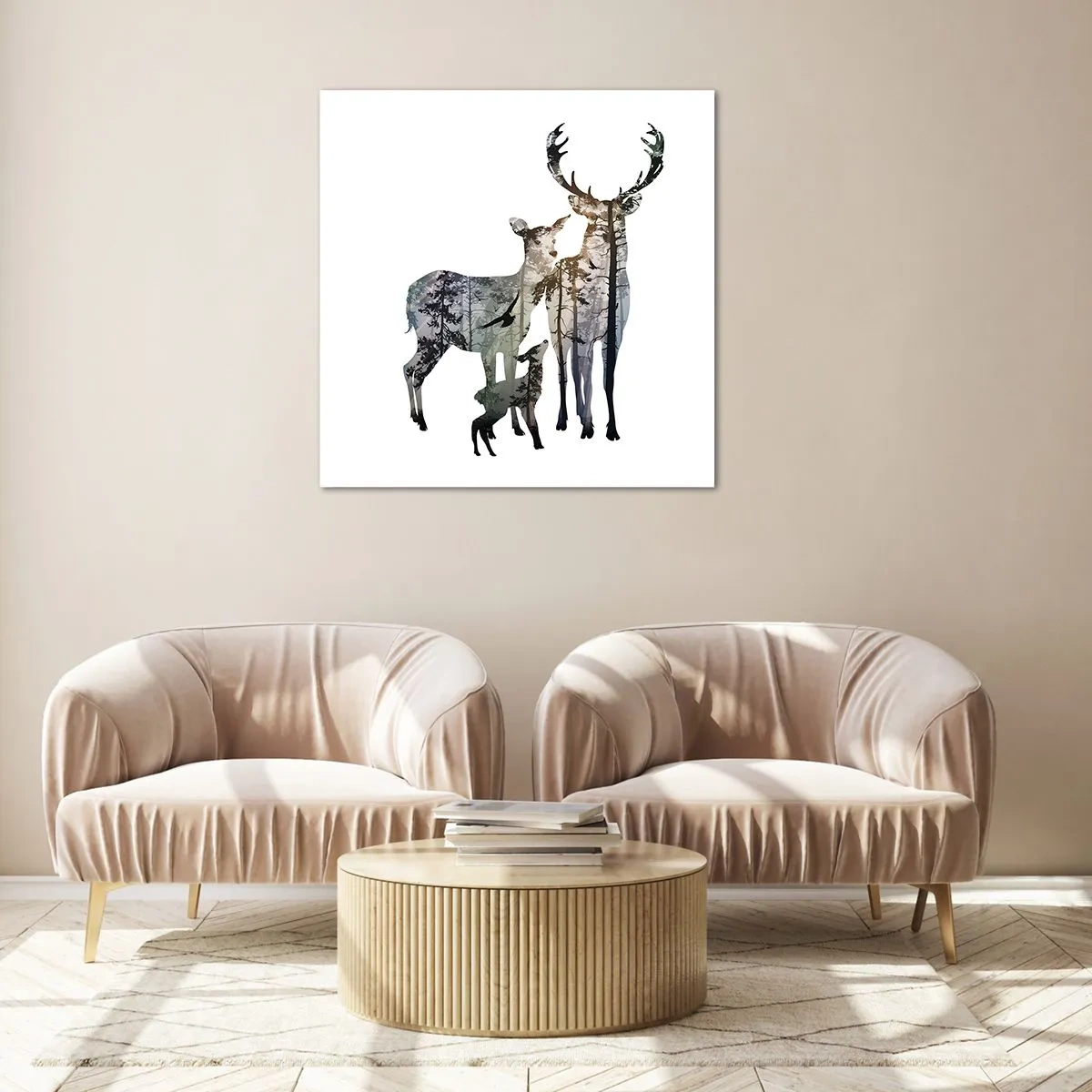 Schilderen op glas - Familiefotografie - 60x60 cm