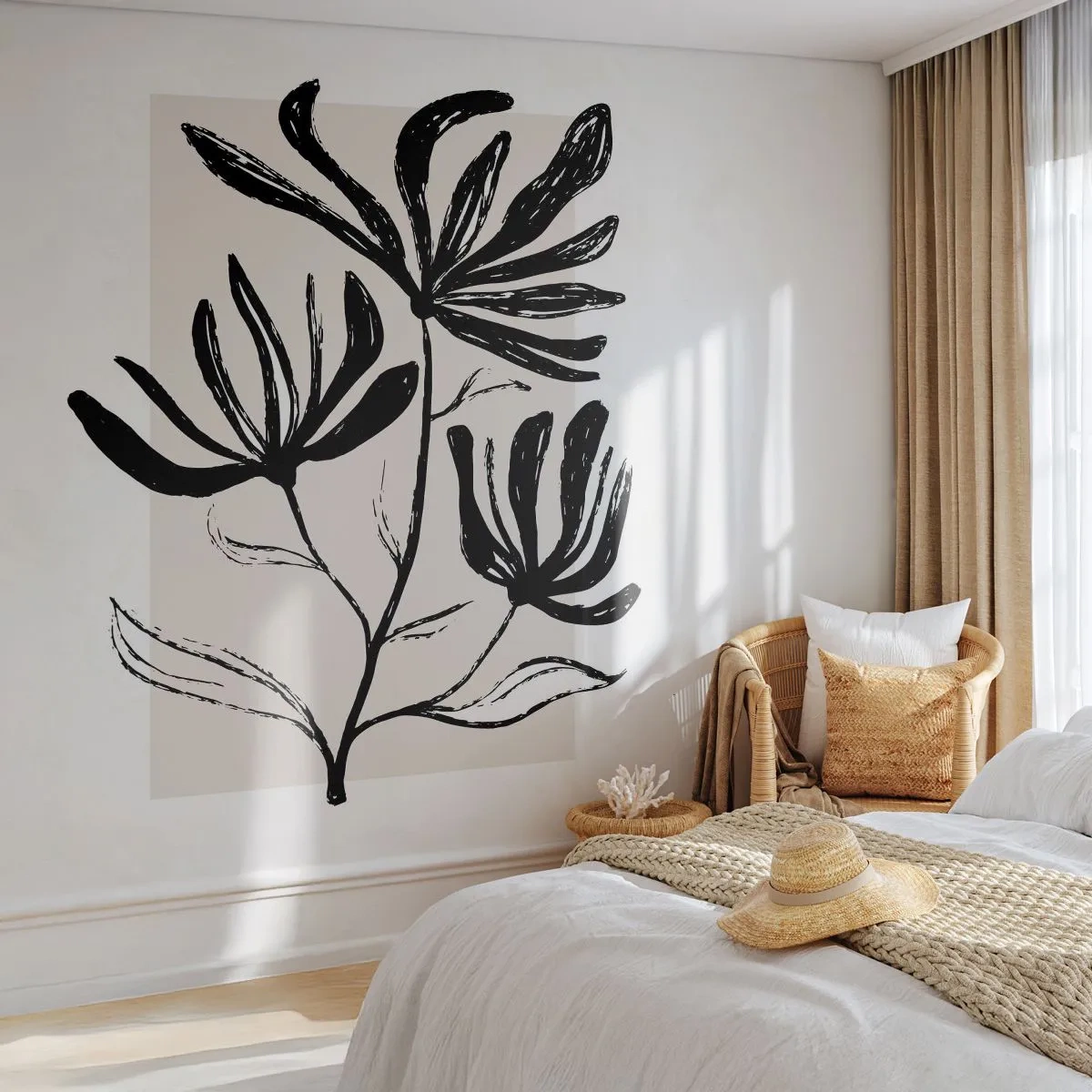 Fotobehang Standard Eco - Schets voor het herbarium - Bloem, Minimalistisch, Modern - 150x105 cm
