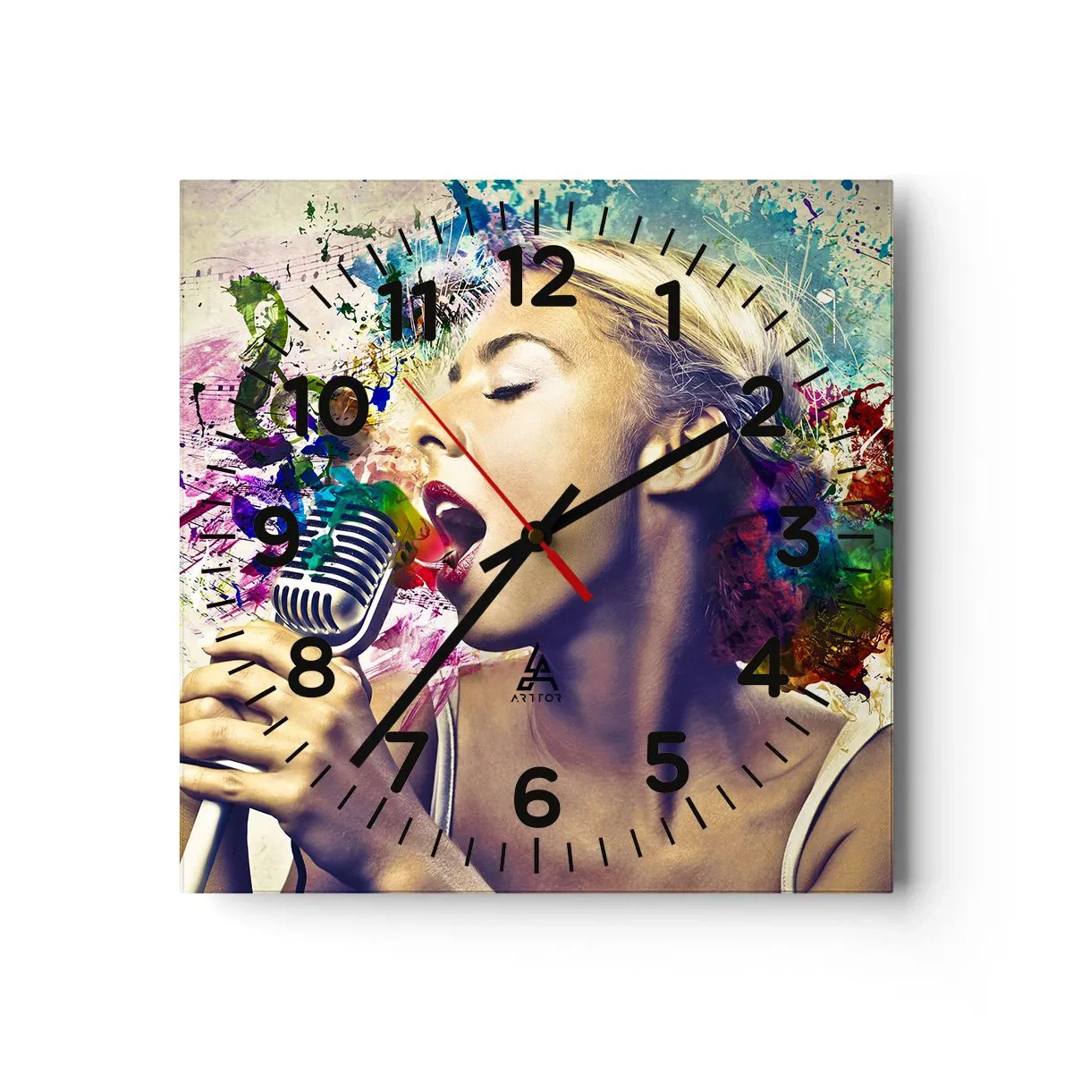 Wandklok - Klok - Schilder de wereld met je stem - 30x30 cm