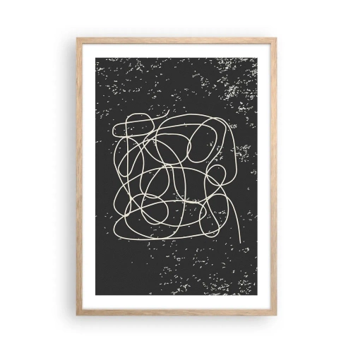 Een poster in een licht eiken lijst - Dwalende gedachten - 50x70 cm