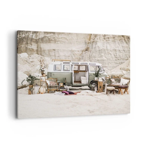 Schilderen op canvas - Er is de tijd om aan de reis te beginnen - 100x70 cm