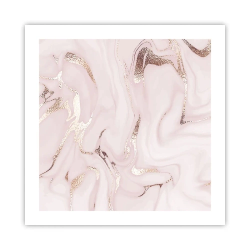 Poster - In een roze sjaal - 50x50 cm