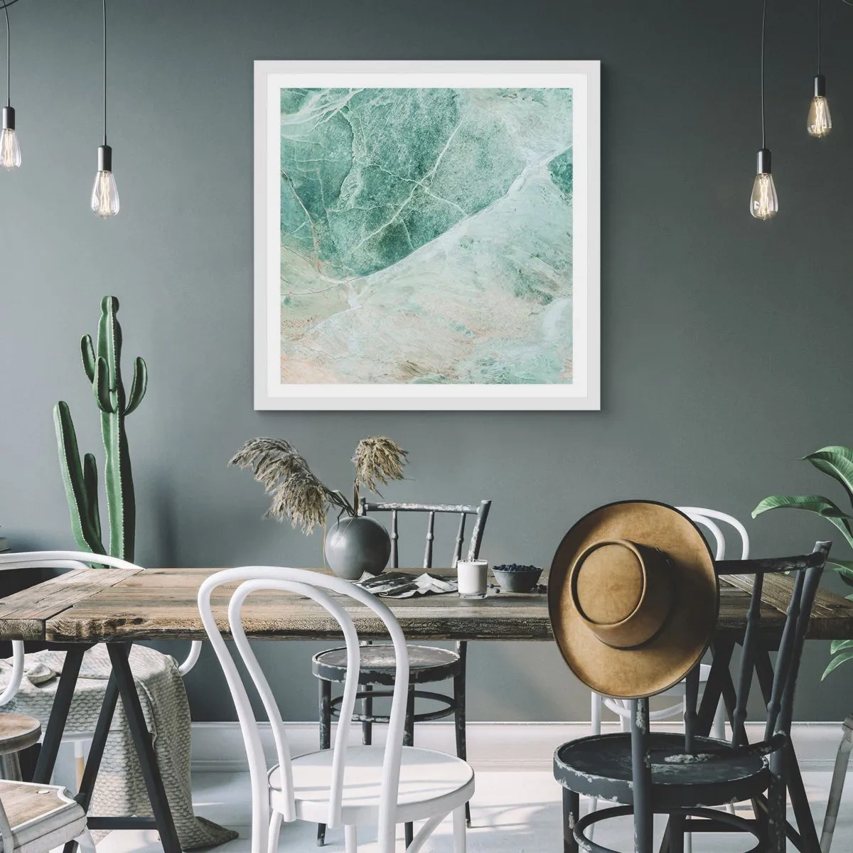 Poster in een witte lijst - De nobele kou van steen - 50x50 cm