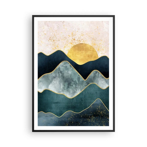 Poster in een zwarte lijst - Achter de zeven bergen - 70x100 cm