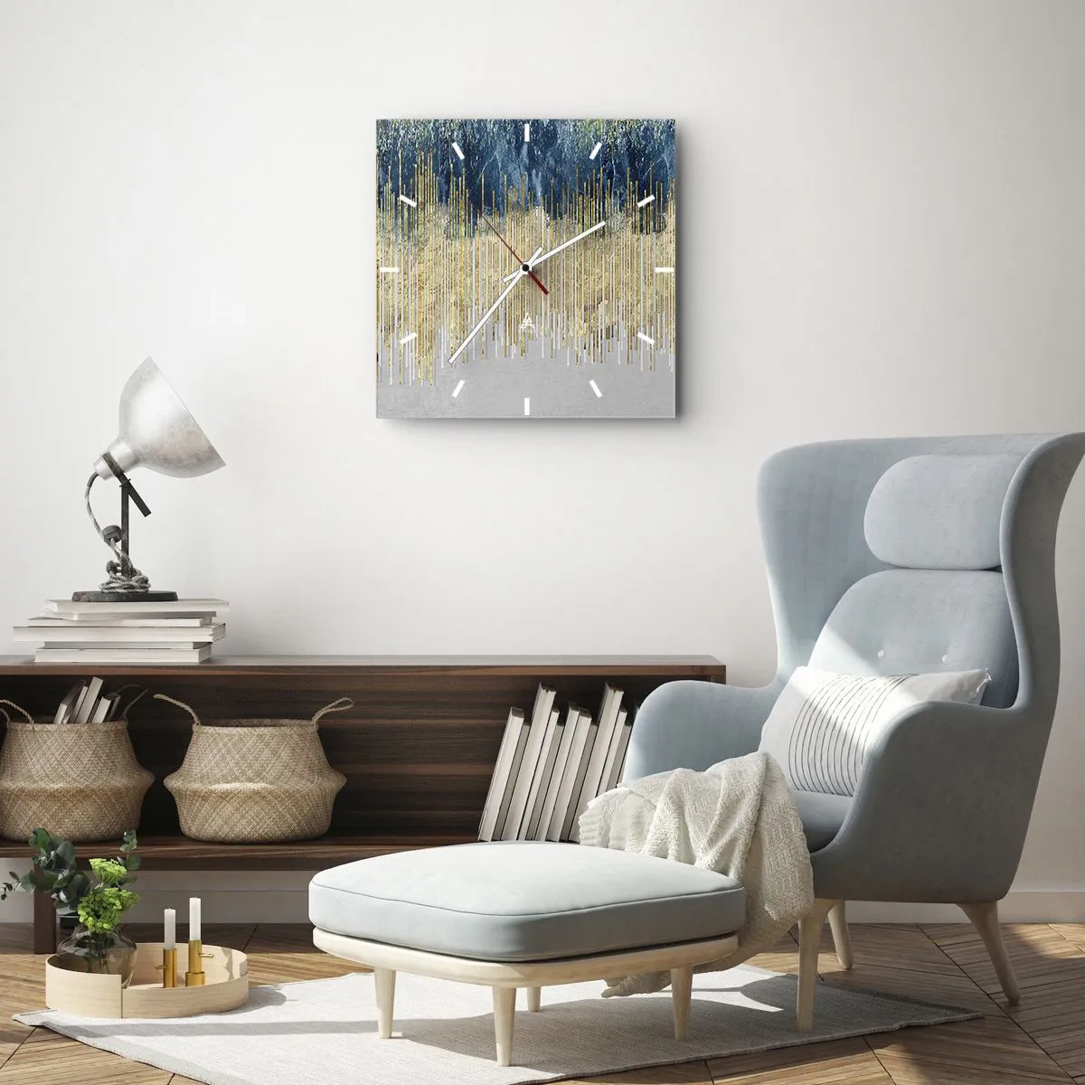 Wandklok - Klok - Vergulde grens - 40x40 cm