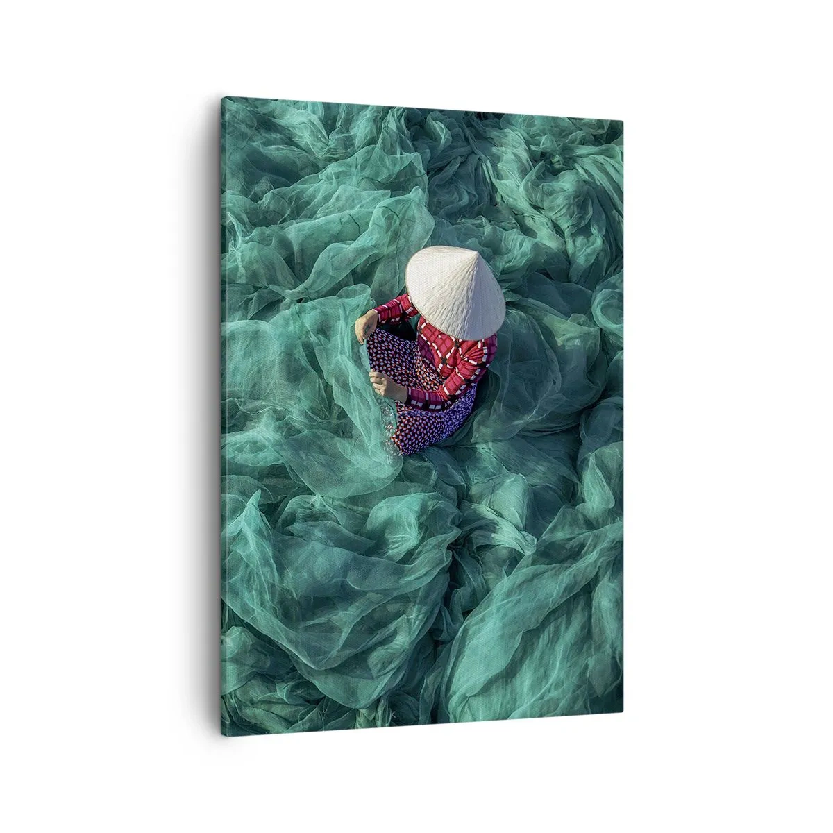 Schilderen op canvas - In een zee van netten - 50x70 cm