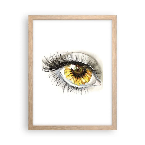 Een poster in een licht eiken lijst - Een look zo warm als de zomer - 30x40 cm