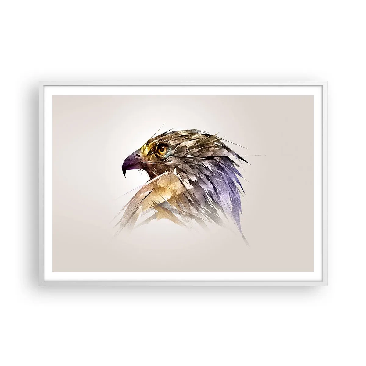 Poster in een witte lijst - Portret van een krijger - 100x70 cm