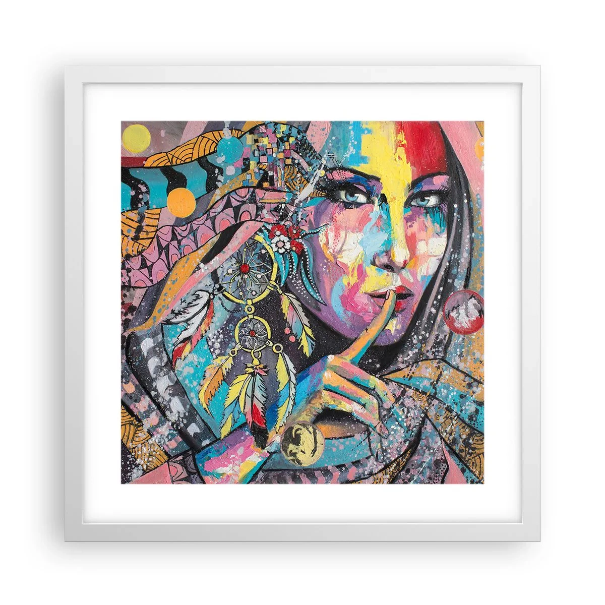 Poster in een witte lijst - Zwijg totdat je het begrijpt - 40x40 cm