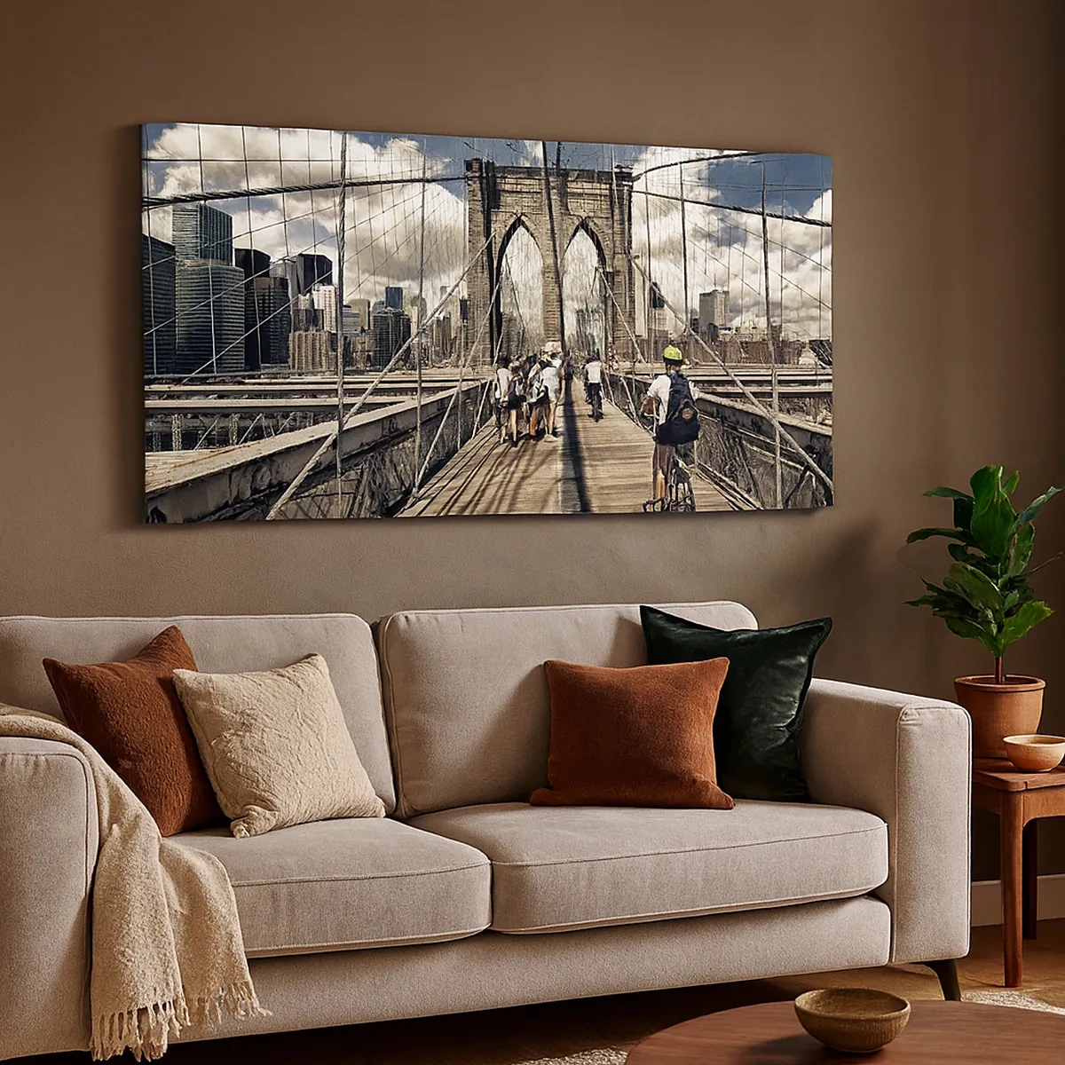 Schilderen op canvas - Midden in het hart van de stad - 30x30 cm