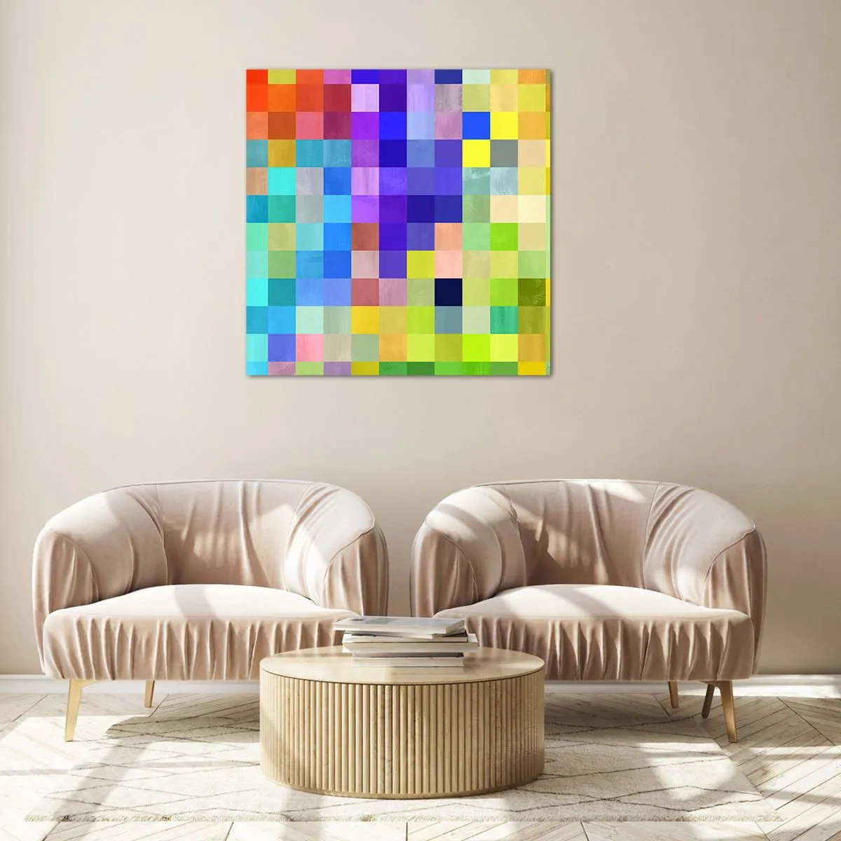 Schilderen op glas - Alle anderen, allemaal gelijk - 60x60 cm