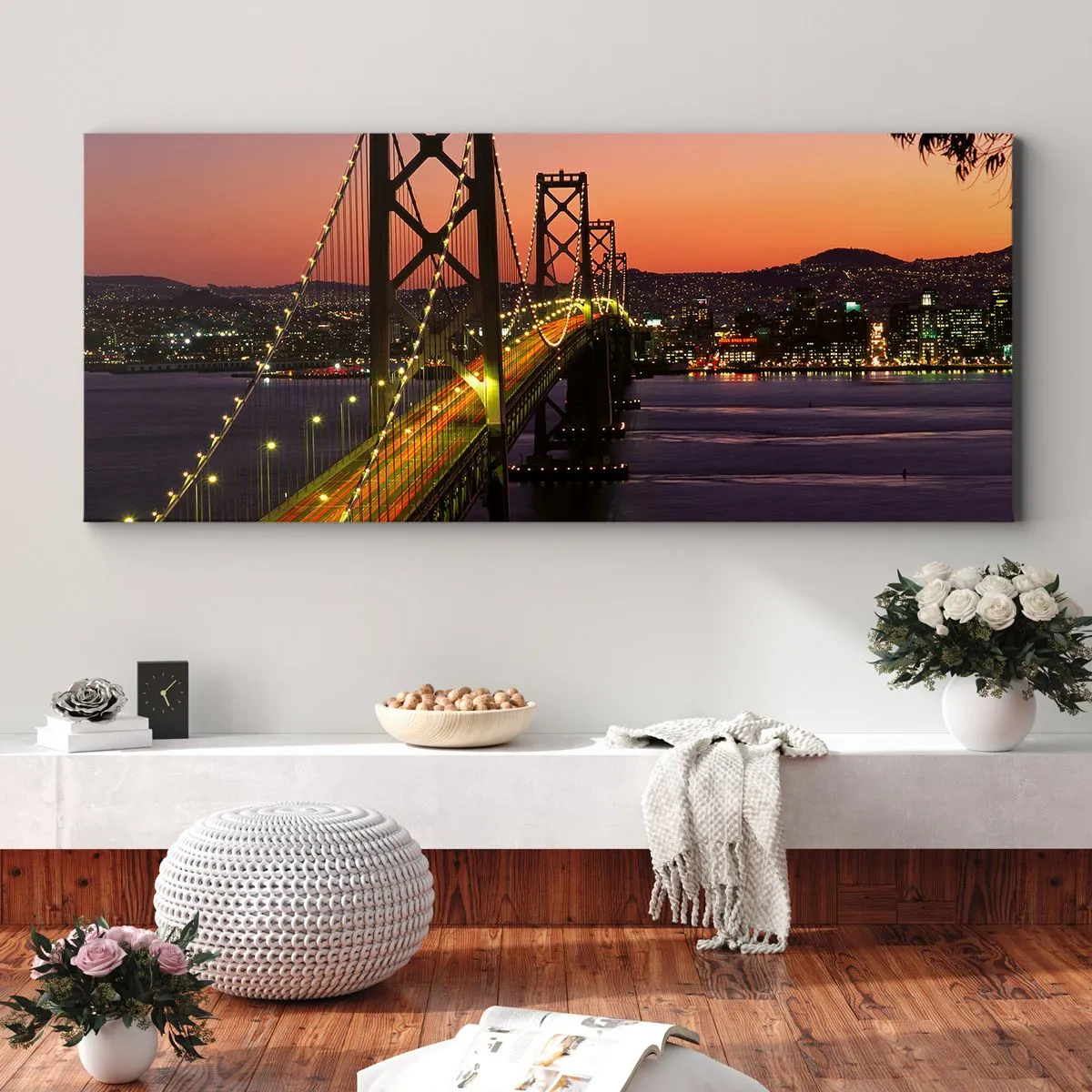 Schilderen op canvas - Violette avond - 100x40 cm
