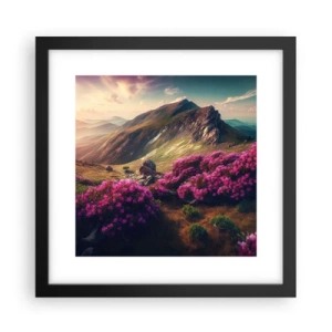 Poster in een zwarte lijst - Zomer in de bergen - 30x30 cm