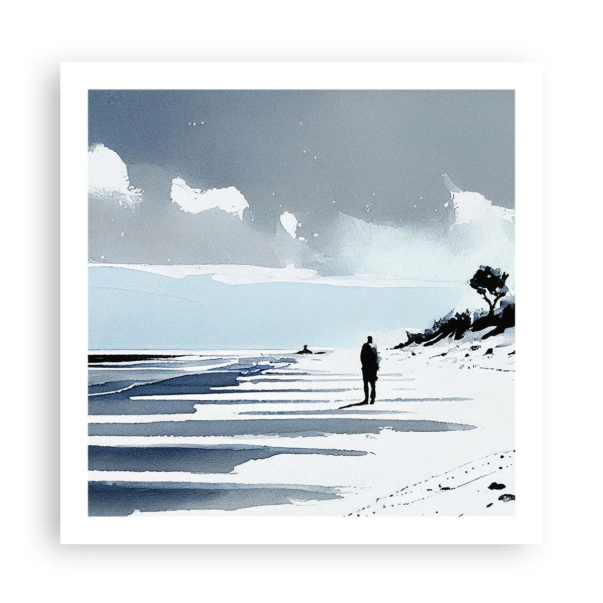 Poster - Alleen - 60x60 cm