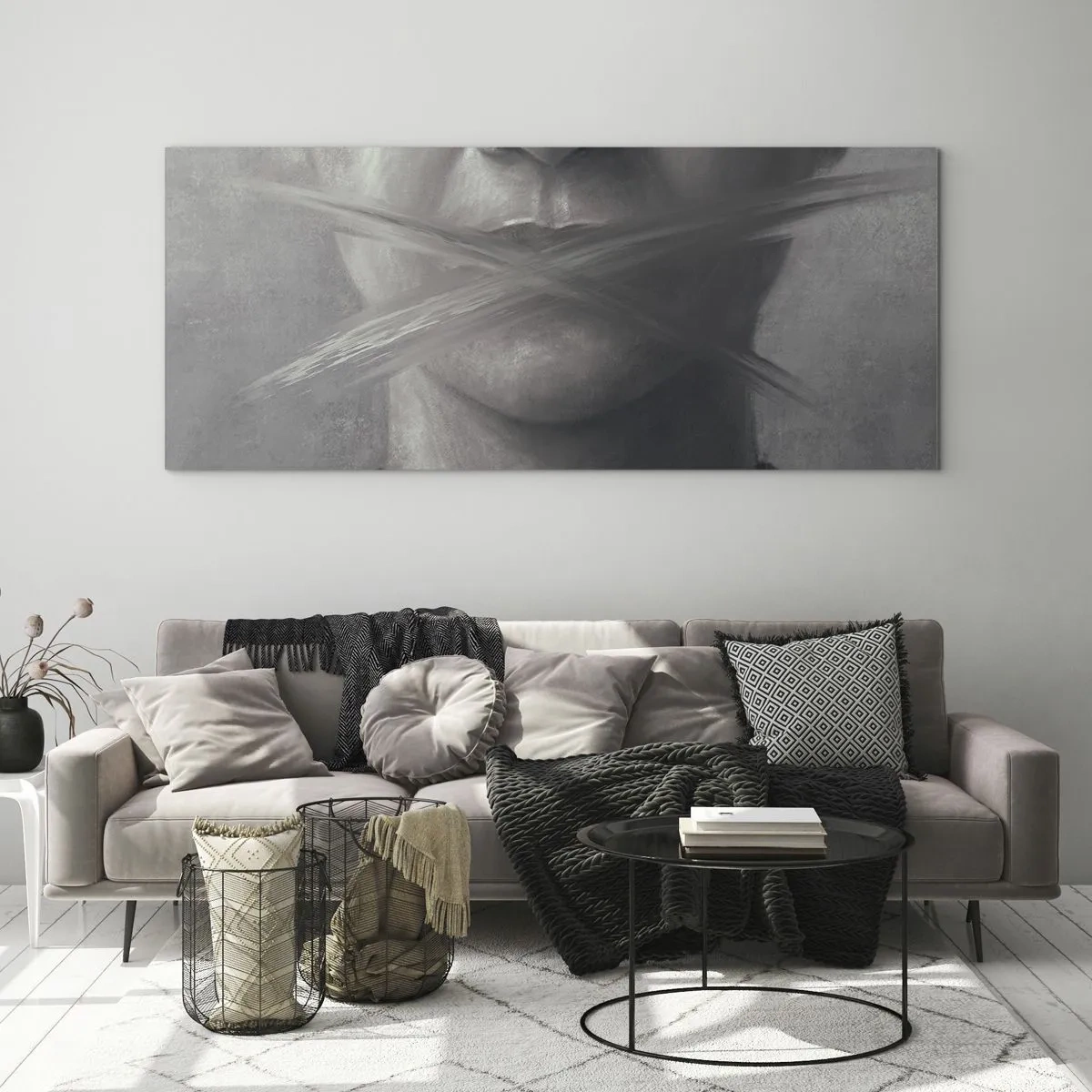 Schilderen op glas - Zonder een woord - 120x50 cm