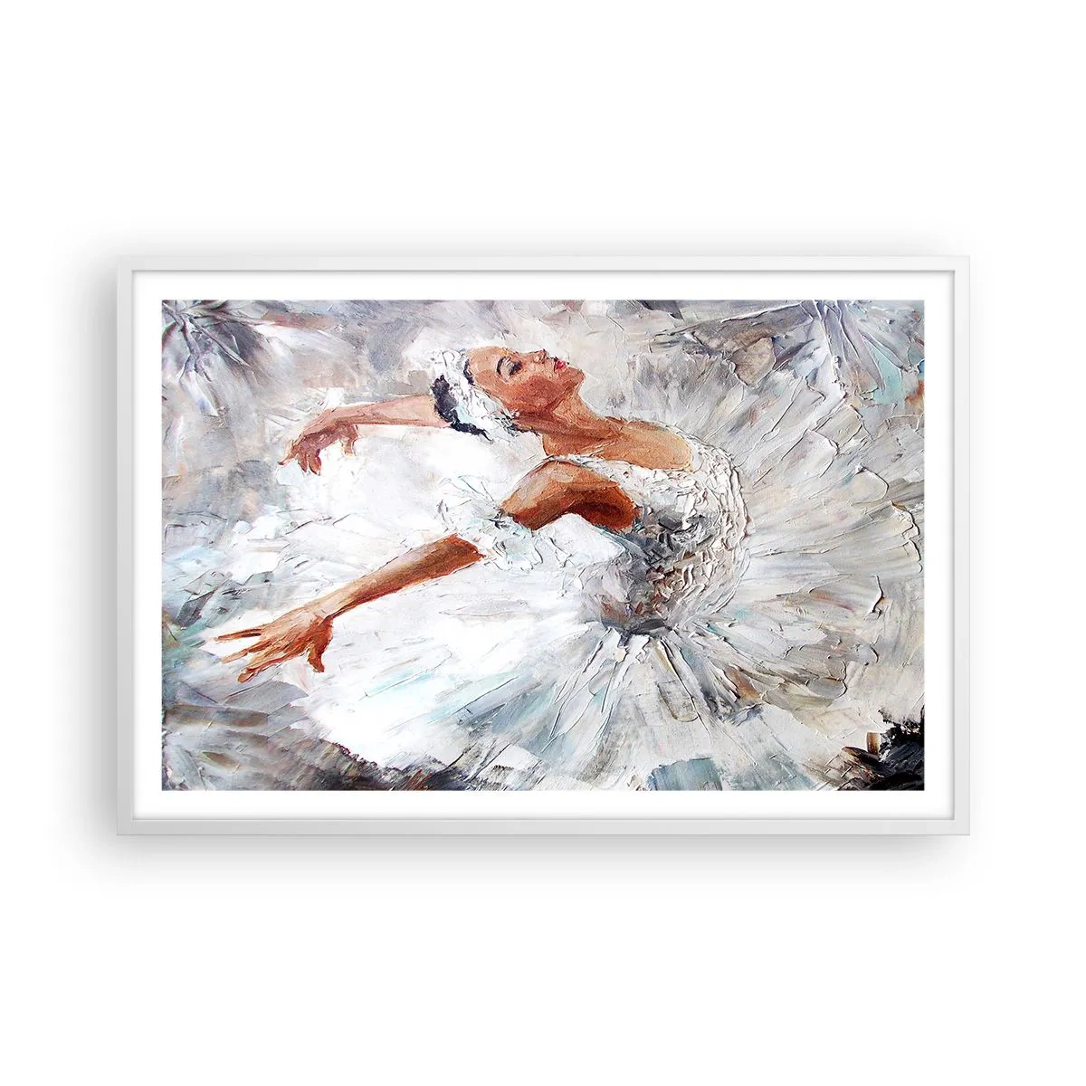 Poster in een witte lijst - Delicaat en licht als tule - 91x61 cm