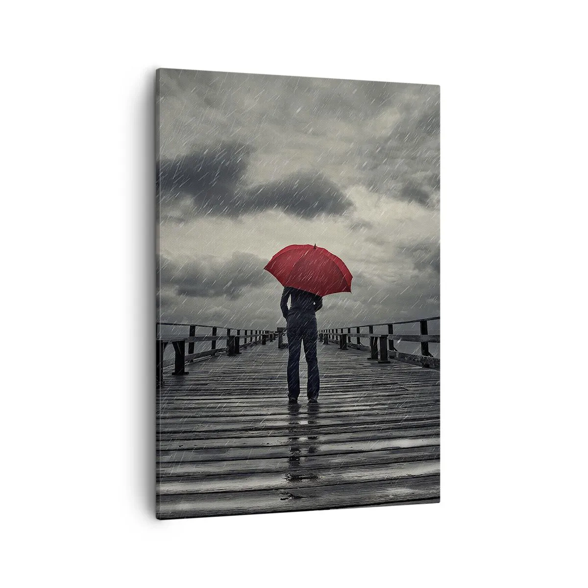 Schilderen op canvas - Het maakt niet uit dat het regent - 50x70 cm