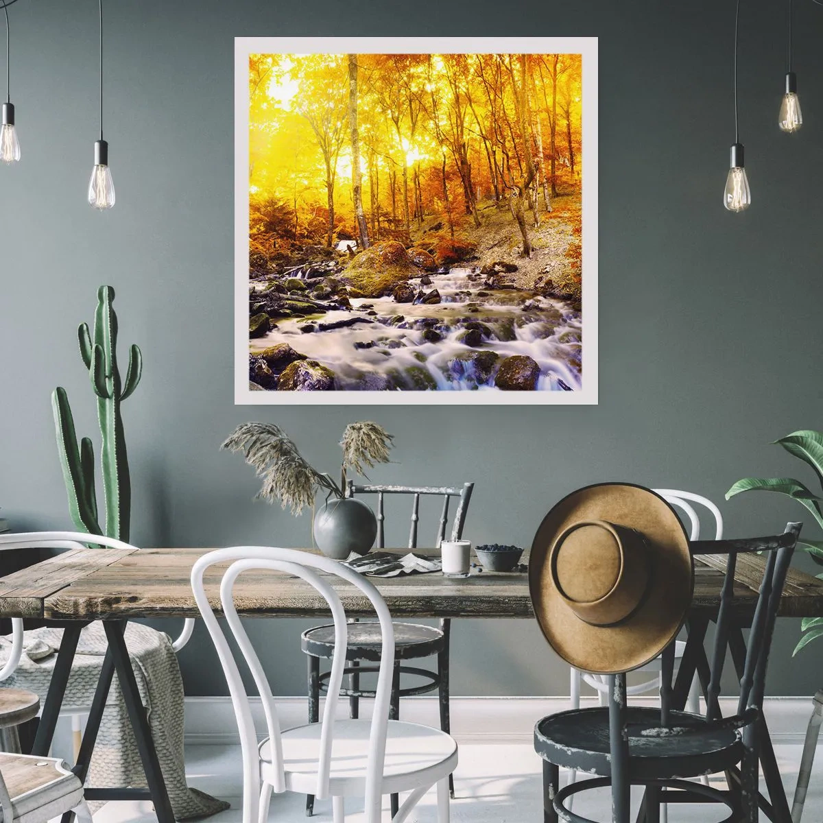 Poster - Stenen gezet in goud en platina - 50x50 cm