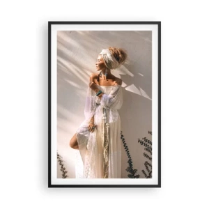 Poster in een zwarte lijst - De zon en het meisje - 61x91 cm