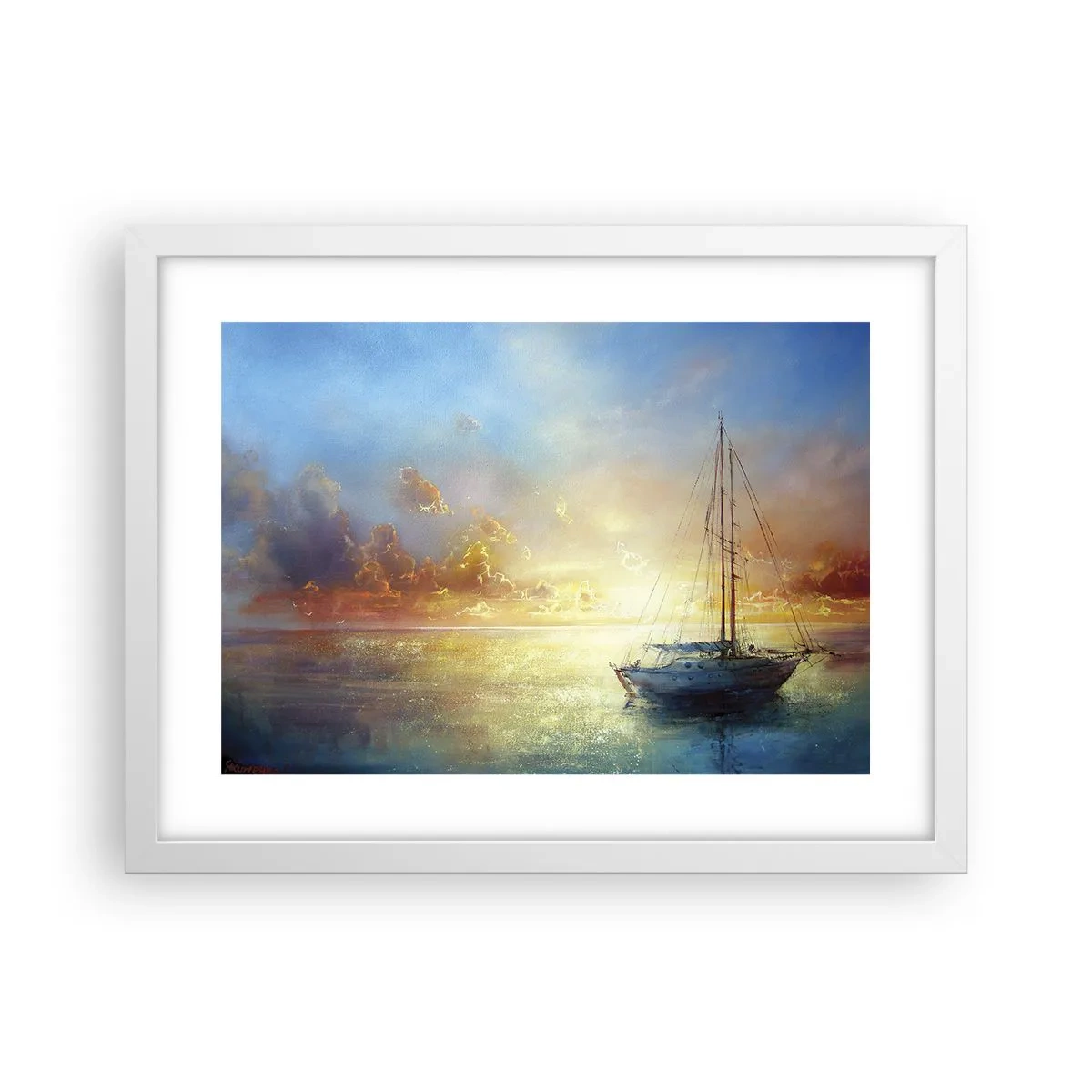 Poster in een witte lijst - In een gouden baai - 40x30 cm