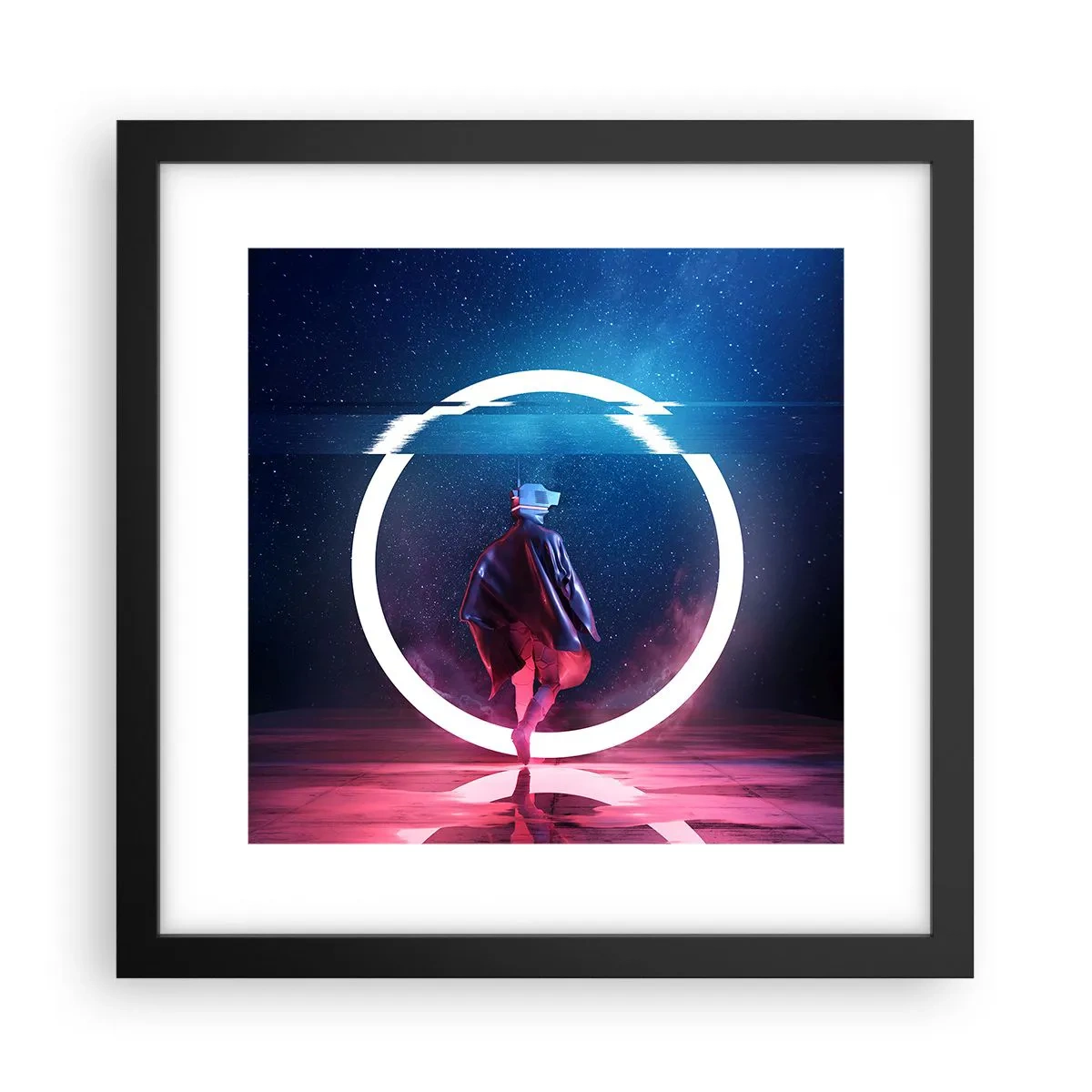 Poster in een zwarte lijst - Tussen werelden - 30x30 cm