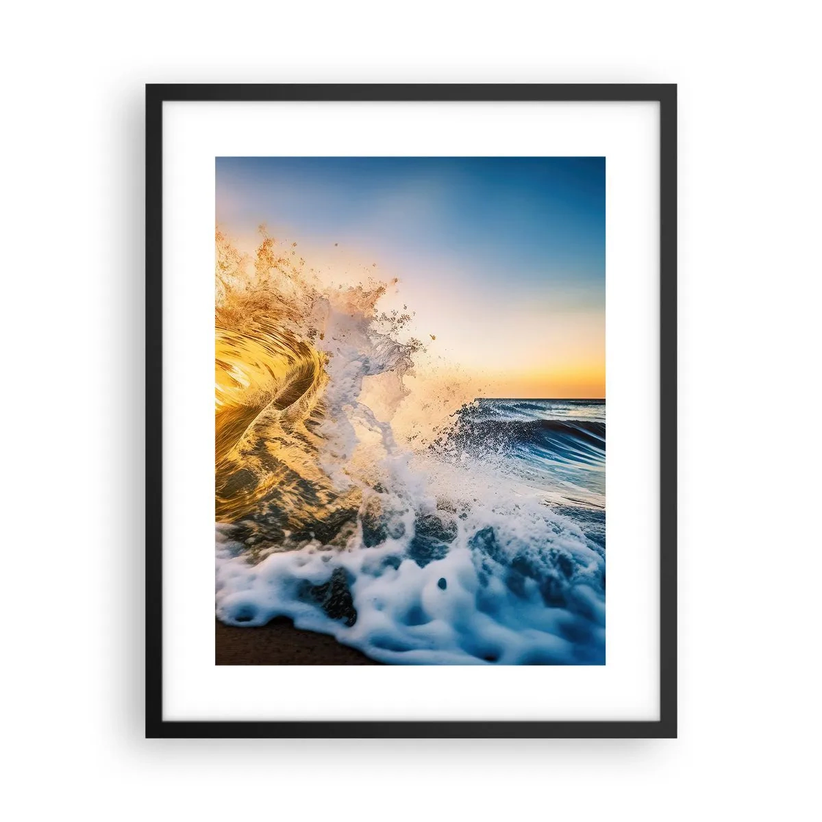 Poster in een zwarte lijst - Plezier in het zand - 40x50 cm