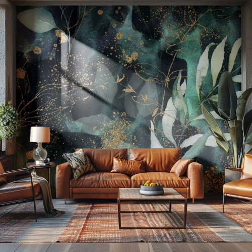 Zelfklevend Fotobehang Deluxe Sticker - Magische tuin - Planten, Bladeren, Plantkunde - 500x350 cm