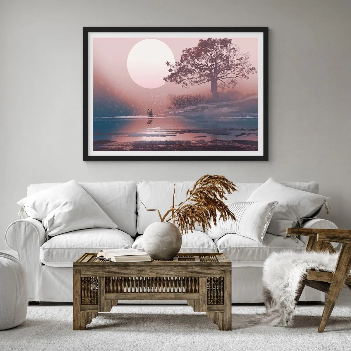 Poster in een zwarte lijst - nacht wonderen - 91x61 cm