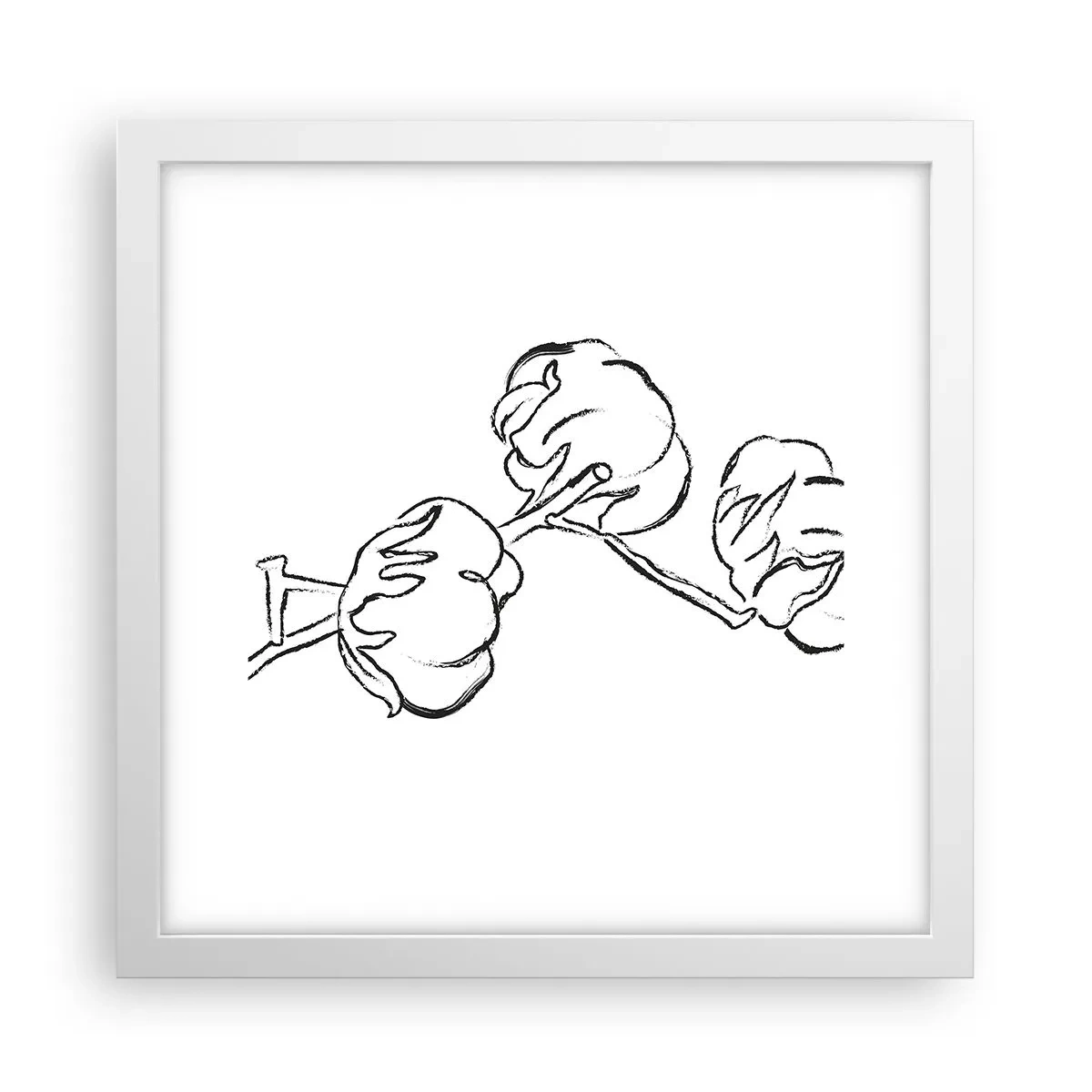 Poster in een witte lijst - Katoen dons - 30x30 cm