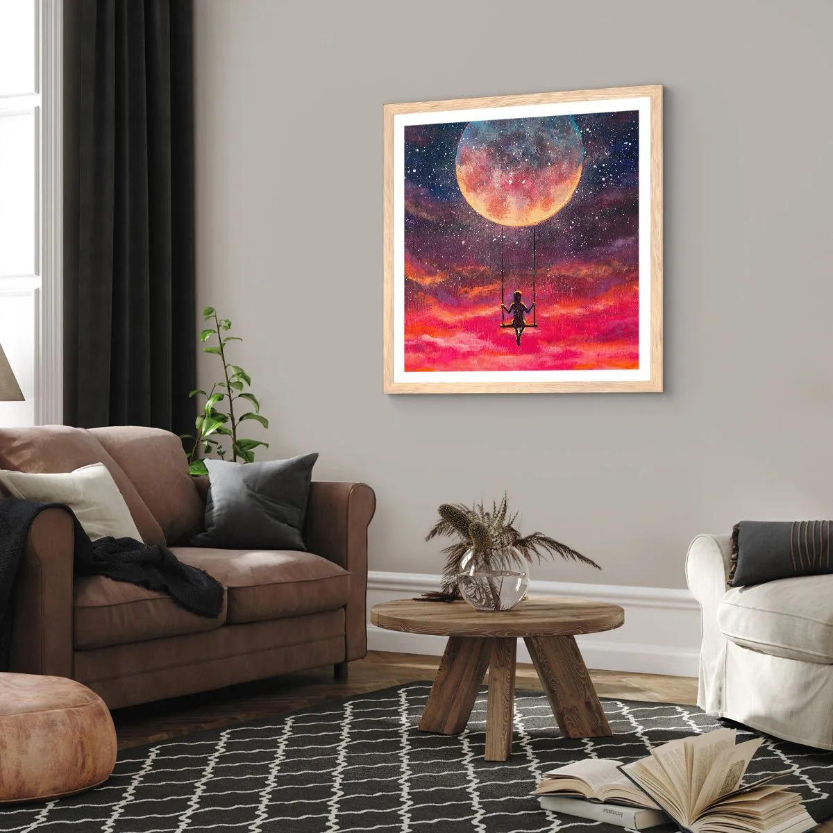 Een poster in een licht eiken lijst - Droom - 30x30 cm