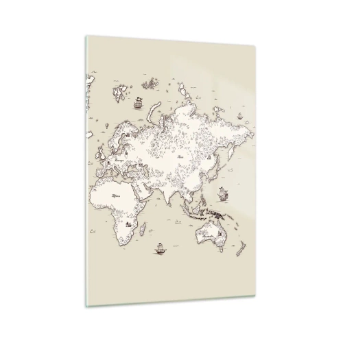 Schilderen op glas - Reis rond de wereld - 50x70 cm